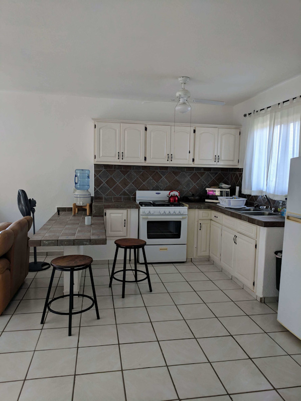 Casa j9 Casita's kitchen is large, with full-size appliances and built in dining Casa j9 Casita's kitchen is large, with full-size appliances and built in dining