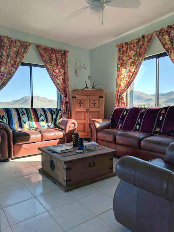 Casa j9 main home upstairs living room has sweeping views of the mountains, desert and ocean. Casa j9 main home upstairs living room has sweeping views of the mountains, desert and ocean.